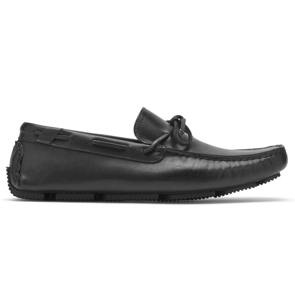 Rockport Canada Rhyder Tie Slip-Ons - Mens Loafers Black (XWT360478)